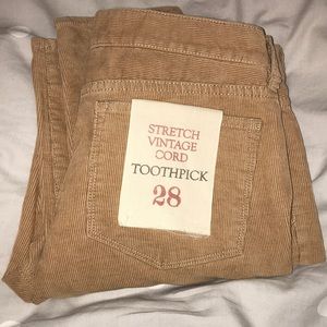 J. Crew Factory Toothpick Light Brown Cords
